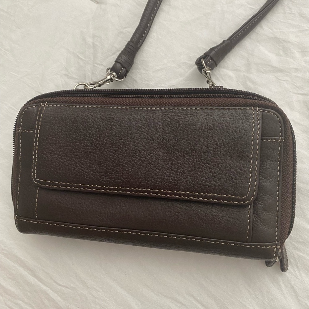 Chocolate Brown Tignanello Crossbody Bag